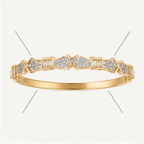 Gold Tone Crystal Accent Slim Bangle - Image 6
