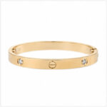 Gold Tone Minimal Engraved Bangle