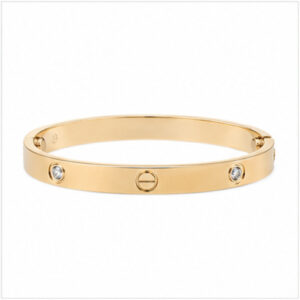 Gold Tone Minimal Engraved Bangle