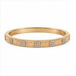 Gold Tone Engraved Slim Bangle