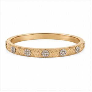 Gold Tone Engraved Slim Bangle