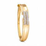 Gold Tone Polished Oval Bangle