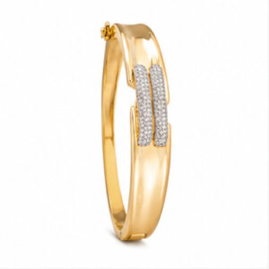 Gold Tone Polished Oval Bangle