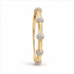 Gold Tone Hinged Minimal Bangle