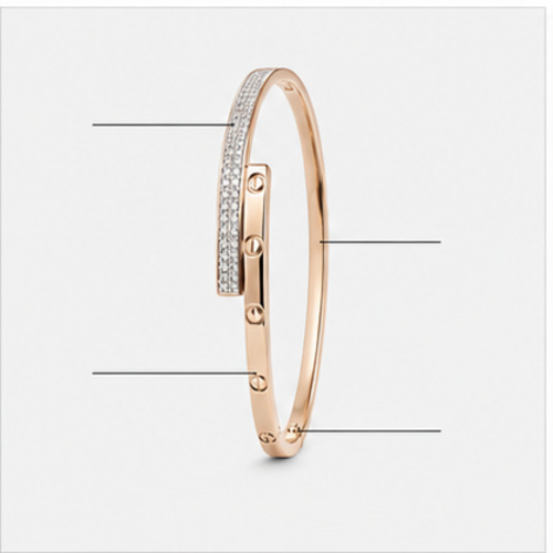 Silver Tone Minimal Oval Bangle - Image 7