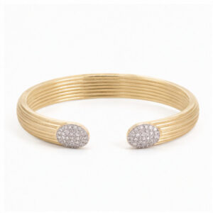 Gold Tone Wide Minimal Bangle