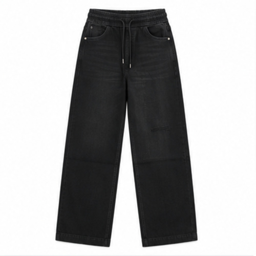 Men's Black Clean Straight/Relaxed Denim Jeans