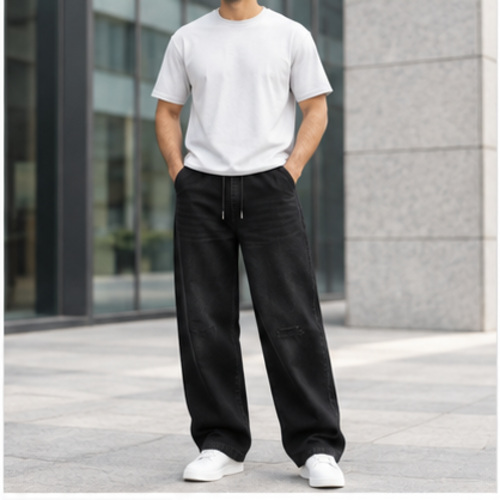Men's Black Clean Straight/Relaxed Denim Jeans - Image 2