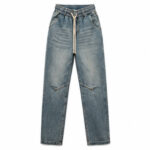 Men's Washed Blue Heavy Fade Relaxed Jogger Denim Jeans