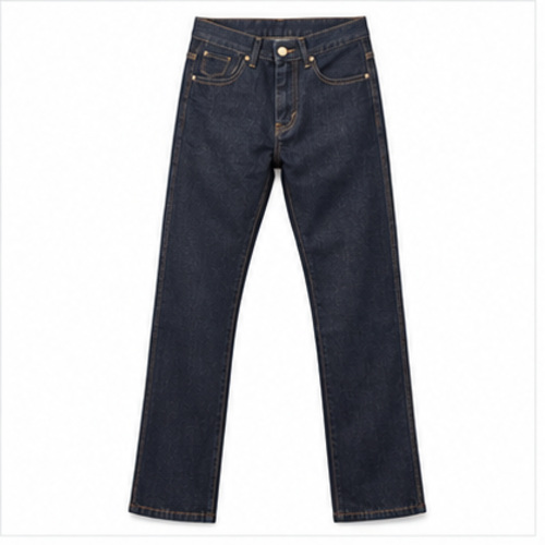 Men's Black Clean Straight/Relaxed Denim Jeans