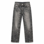 Men's Charcoal Grey Heavy Fade Straight/Relaxed Denim Jeans