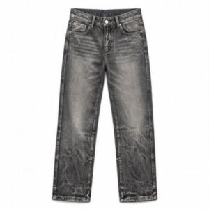Men's Charcoal Grey Heavy Fade Straight/Relaxed Denim Jeans