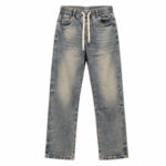 Men's Grey Blue Light Fade Relaxed Jogger Denim Jeans