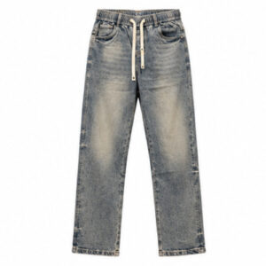 Men's Grey Blue Light Fade Relaxed Jogger Denim Jeans