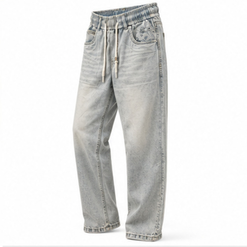 Men's Light Blue Light Fade Straight/Relaxed Denim Jeans - Image 3