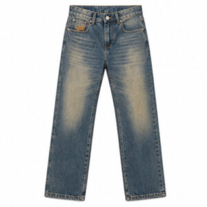 Men's Mid Blue Light Fade Straight Relaxed Denim Jeans