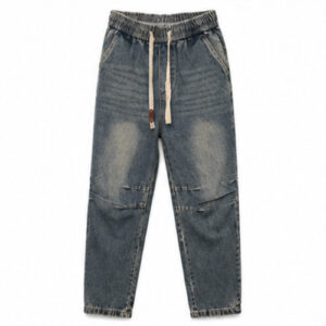 Men's Washed Blue Heavy Fade Relaxed Jogger Denim Jeans