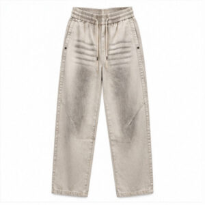 Men's Light Grey Clean Relaxed Jogger Denim Jeans