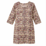 Beige Black Printed Straight Kurti