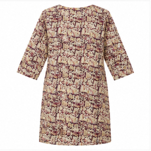 Beige Black Printed Straight Kurti - Image 4