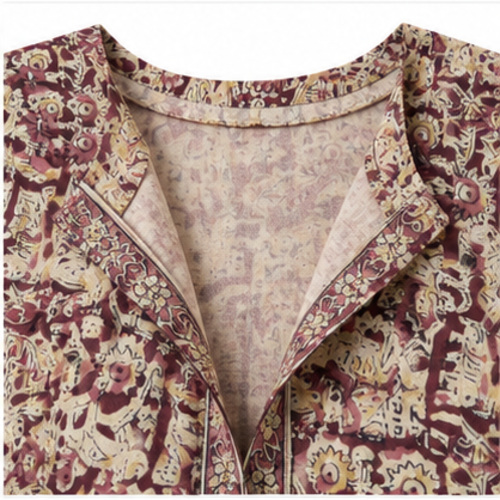 Beige Black Printed Straight Kurti - Image 7