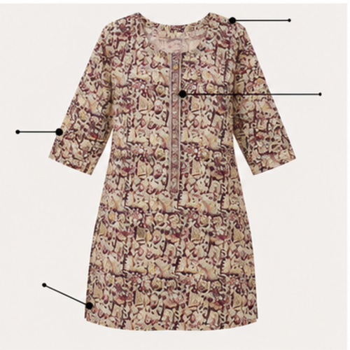 Beige Black Printed Straight Kurti - Image 8