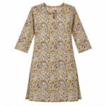 Beige Paisley Printed Straight Kurti