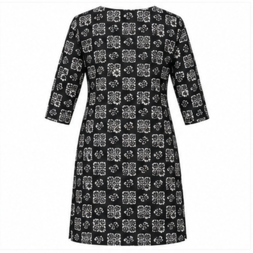 Black Geometric Printed Straight Kurti - Image 4