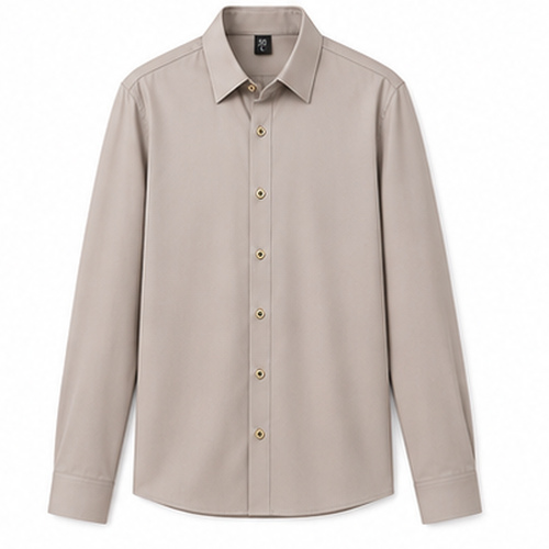 Light Grey Men's Casual,Party Shirt - Image 8