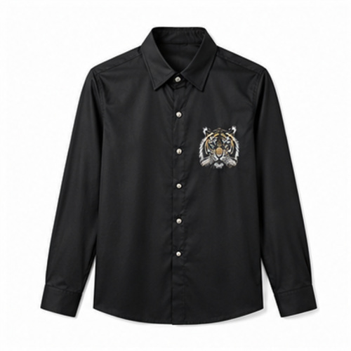 Black Men's Casual,Party Shirt