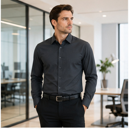 Black Men's Casual Party Shirt - Image 2