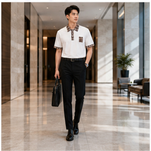 White Men's Printed Designer Shirt - Image 7