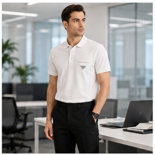 White Men's Printed,Designer Shirt - Image 2