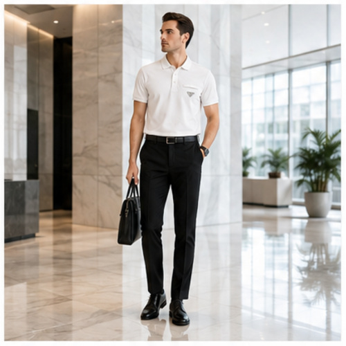 White Men's Printed,Designer Shirt - Image 7