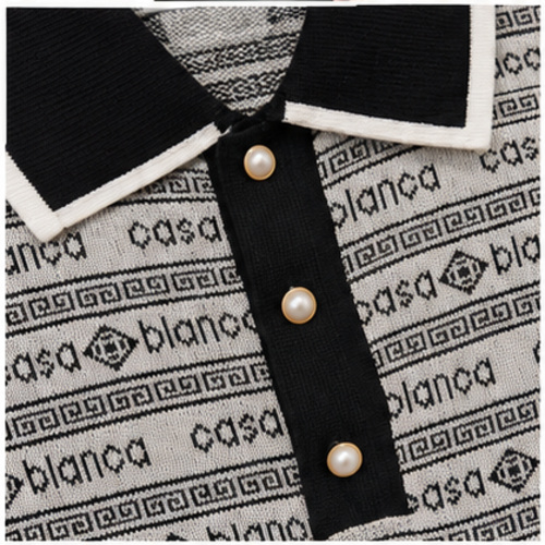 Black,White Stripe Men's Printed Designer Shirt - Image 6