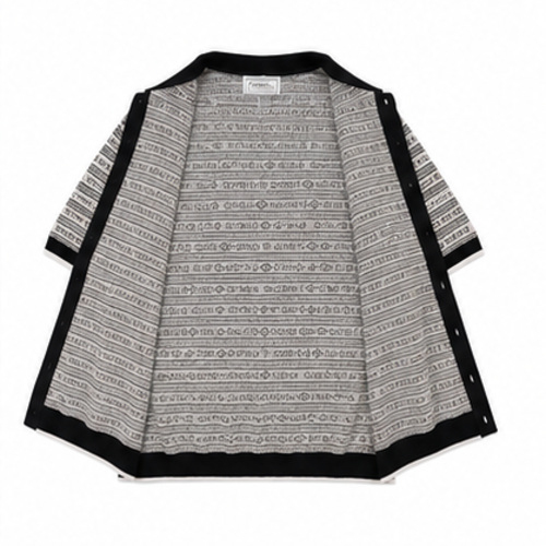 Black,White Stripe Men's Printed Designer Shirt - Image 4