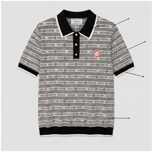 Black,White Stripe Men's Printed Designer Shirt - Image 7