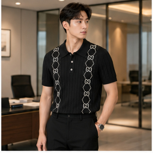 Black Graphic Men's Printed Designer Shirt - Image 2