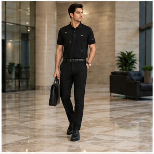 Black Men's Printed Designer Shirt - Image 8