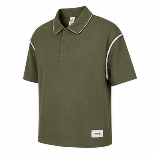 Olive Men's Casual Shirt Polo Top - Image 4