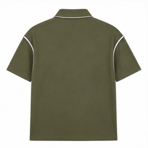Olive Men's Casual Shirt Polo Top - Image 3