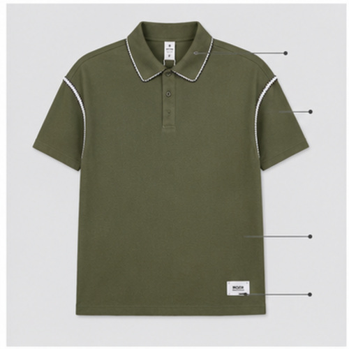 Olive Men's Casual Shirt Polo Top - Image 7