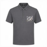 Grey Men's Casual Shirt Polo Top