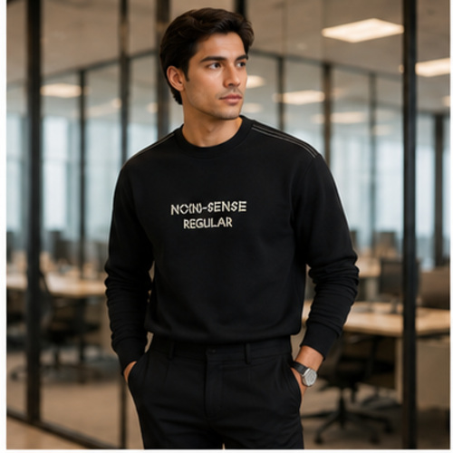 Black Men's Men's Sweatshirt Pullover - Image 2