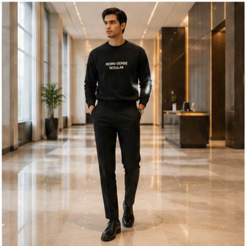 Black Men's Men's Sweatshirt Pullover - Image 8