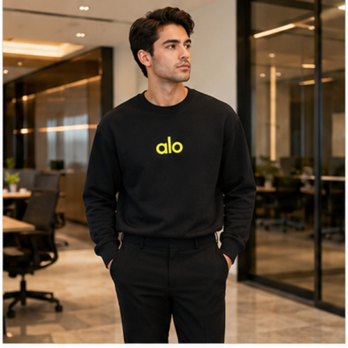 Black Men's Men's Sweatshirt Pullover - Image 2