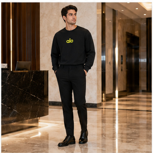 Black Men's Men's Sweatshirt Pullover - Image 8