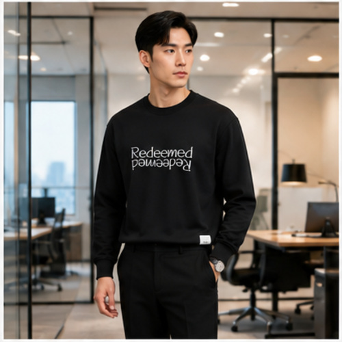 Black Men's Men's Sweatshirt Pullover - Image 2