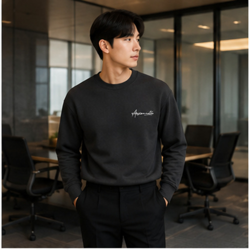 Black Men's Men's Sweatshirt Pullover - Image 2
