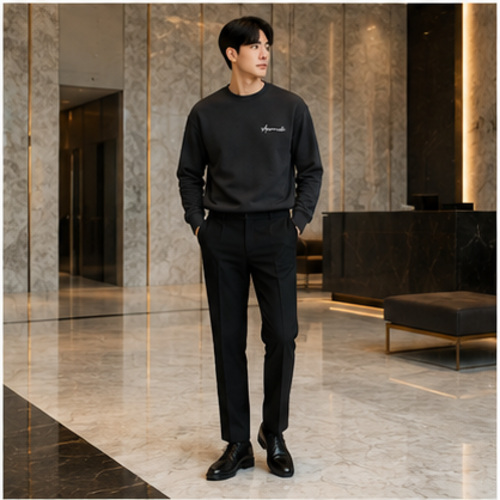 Black Men's Men's Sweatshirt Pullover - Image 8